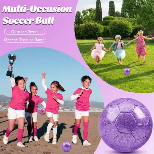 Miniatura 4 de DLUGOPIS Sparkling Pink Toddler Soccer Ball - Mini, Age 3-8, Indoor/Outdoor, Small Size for Boys & Girls (Sparkling Pink, 1)