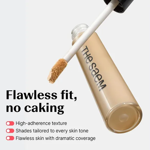 Miniatura 3 de THESAEM Cover Perfection Tip Corrector de 0.2 onzas líquidas – Corrector de sombra de contorno beige para profundidad natural – Alta cobertura