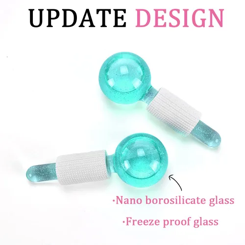 Miniatura 4 de Globos de hielo para tratamientos faciales, rodillos faciales sin congelador con esencia para rutinas de belleza diarias, masajeadores de piel, Verde