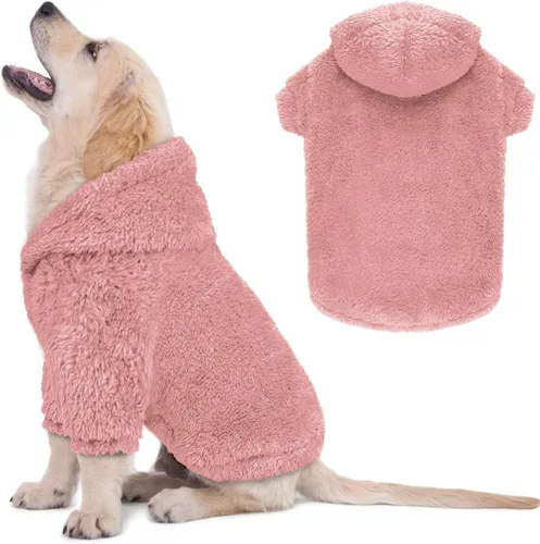 Miniatura 7 de Suéteres de vellón y sherpa para perros pequeños, mullidos, suaves, de doble cara, afelpados, con capucha, negro, XS