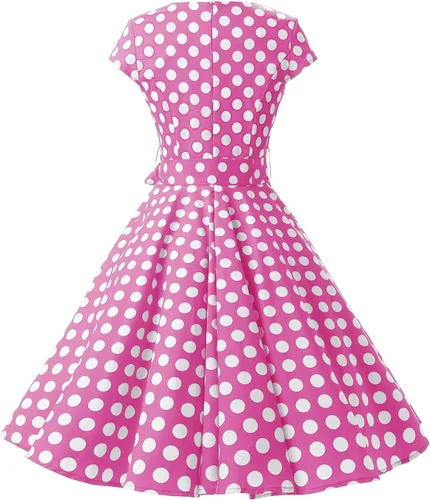 Miniatura 77 de Dressystar - Vestidos clásicos de fiesta con mangas casquillo, estilo Rockabilly y retro de la década de 1950