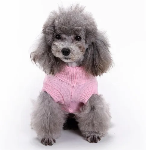 Miniatura 2 de Suéteres tejidos para perros pequeños, sudadera cálida para mascotas y gatos, ropa de invierno, suéter para gatitos y cachorros (X-Small, rosa)