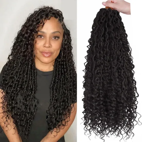 Miniatura 11 de LMZIM Cabello de ganchillo Goddess Locs de 14 pulgadas, 8 paquetes de Faux Locs trenzas de ganchillo para mujeres negras, cabello de ganchillo #2