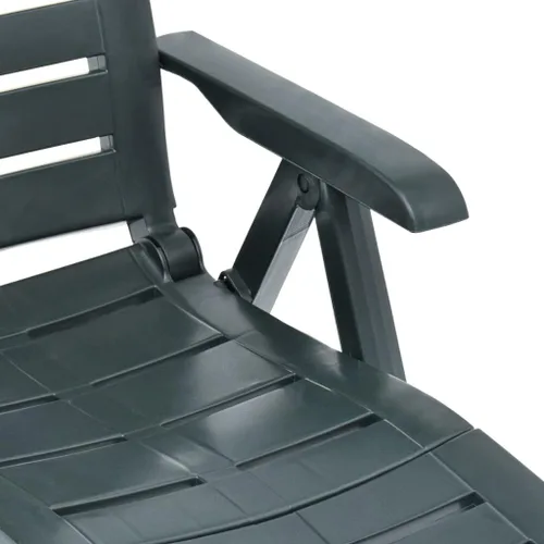 Miniatura 8 de Tumbona plegable de plástico verde, silla de patio para bronceado solar, tumbona portátil para, silla perfecta para piscina/playa/tomar el sol