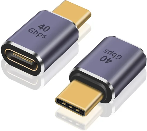 Miniatura 8 de Poyiccot Adaptador USB C de Ángulo Recto PD 240W para Thunderbolt 4/3, Extensión USB C Macho a Hembra de 90 Grados en Ángulo Recto USB 4.0 Conector