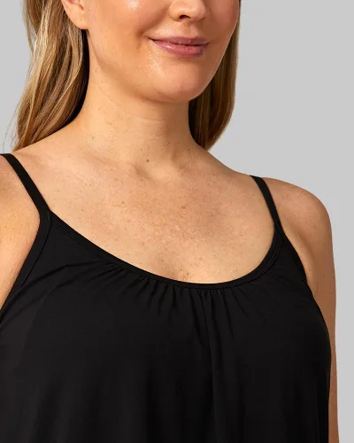 Miniatura 2 de 32 DEGREES Camiseta de tirantes para mujer, drapeada, con copa integrada