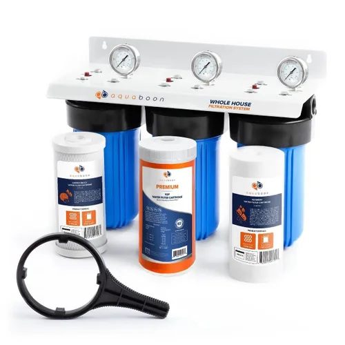 Miniatura 13 de Aquaboon Sistema de filtro de agua de 2 etapas para toda la casa con 5 micrones, 10 x 4.5, antiincrustación, purificación de agua de sedimentos