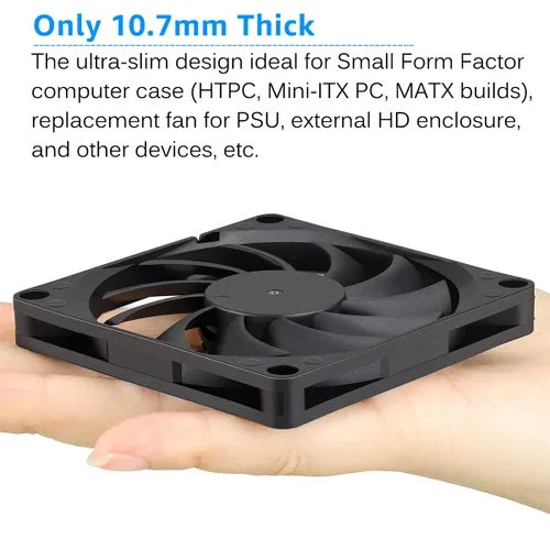 Miniatura 2 de GDSTIME Ultra delgado 3.150 in x 3.150 in x 0.394 in 12V PC sin escobillas DC ventilador de enfriamiento 2pin para impresora 3D fuente