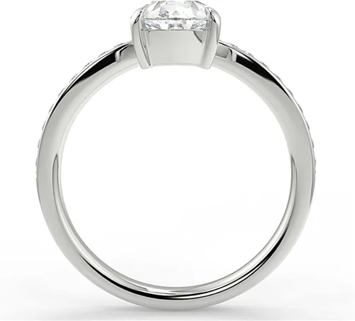 Miniatura 8 de WSX - Anillo de compromiso de oro de 10/14/18 quilates de 2 quilates para mujer, diseño de lágrima personalizada, moissanita, promesa de boda