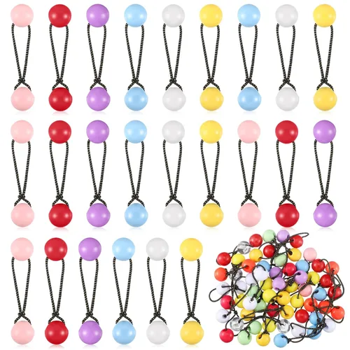Miniatura 7 de Jutom 24 bolas para ligar el cabello de 0.78 pulgadas, soportes para cola de caballo de burbujas para niñas, bolas de pelo de burbujas de los años