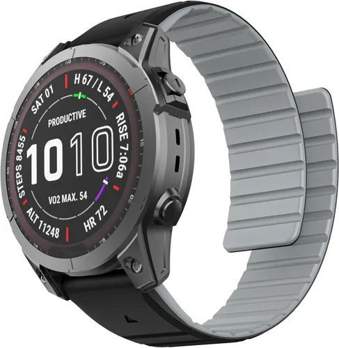 Miniatura 8 de ISABAKE Correa de reloj de silicona QuickFit de 0.866 in para Garmin Fenix 7/6 Pro/5 Plus Correa de repuesto magnética compatible con Forerunner