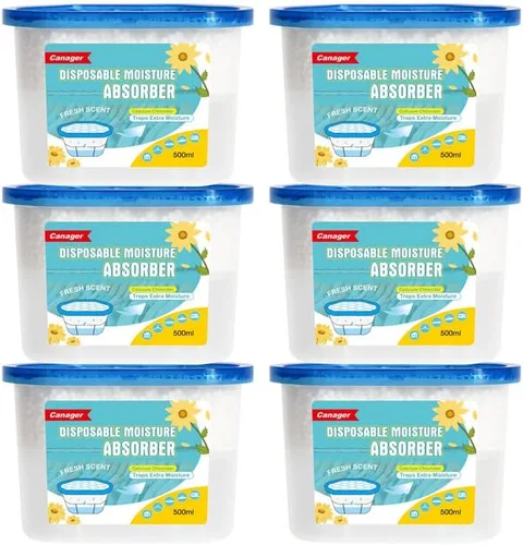 Miniatura 8 de CANAGER Caja absorbente de humedad sin fragancia, eliminador de olores y cajas deshumidificadoras para armario, dormitorio, cocina, baño, paquetes