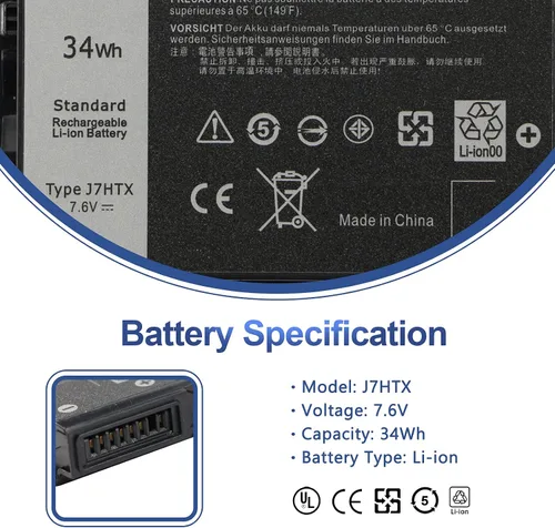 Miniatura 2 de ANTIEE 34Wh J7HTX 7XNTR - Batería para laptop Dell Latitude 12 7202 7212 7220 Rugged Extreme Tablet 12 "Series 2JT7D 02JT7D FH8RW J82G5 VW5Y4
