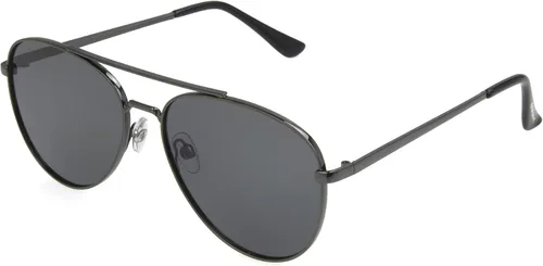 Foster Grant Oliver - Lentes de sol polarizados para hombre, lentes de sol digitales, metal pistola y negro, 2.323 in de EE. UU