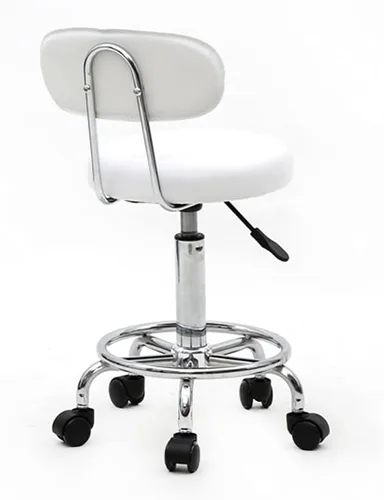 Miniatura 7 de Silla de salón con ruedas, silla ajustable con tecnología de pestañas con respaldo, asiento giratorio de masaje con ruedas, taburetes hidráulicos