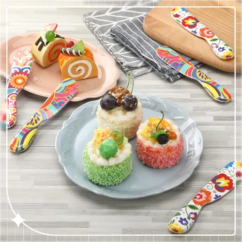 Miniatura 3 de Eaasty 6 Piezas Esparcidor de Mantequilla Esparcidor de Queso de 6 Pulgadas Cuchillo de Mantequilla de Plástico Colorido Regalos de Cocina