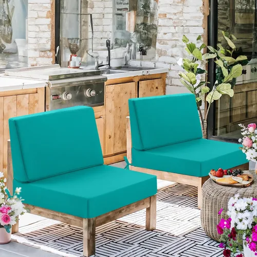 Miniatura 4 de Cojines de exterior para muebles de patio, cojín de asiento y respaldo al aire libre, cojines impermeables de repuesto para asiento profundo