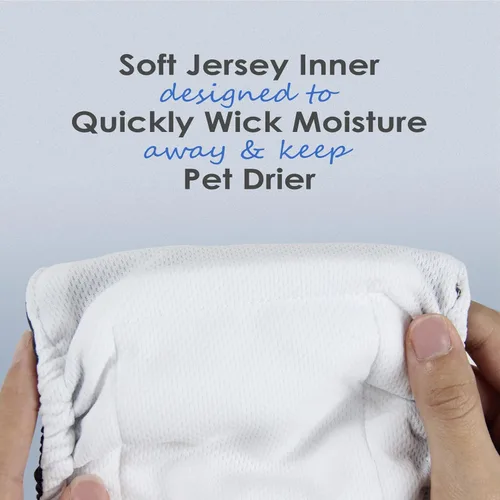 Miniatura 5 de wegreeco - Pañales lavables para perros machos, bandas envolventes para vientre, paquete de 3 (negro, azul, oliva), talla L
