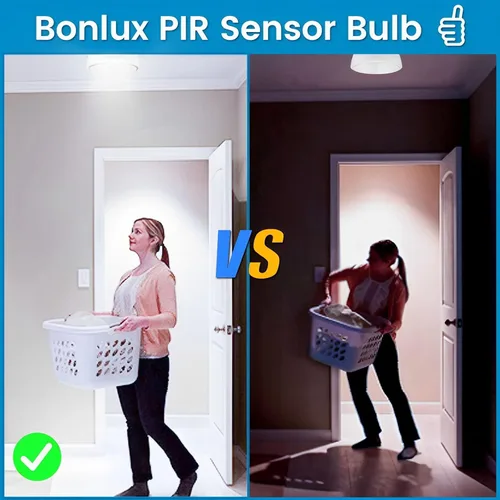 Miniatura 5 de Bonlux PIR - Lámpara de techo LED con sensor de movimiento, 15 W (equivalente a 150 W), base media E26, luz de techo LED de atardecer a amanecer