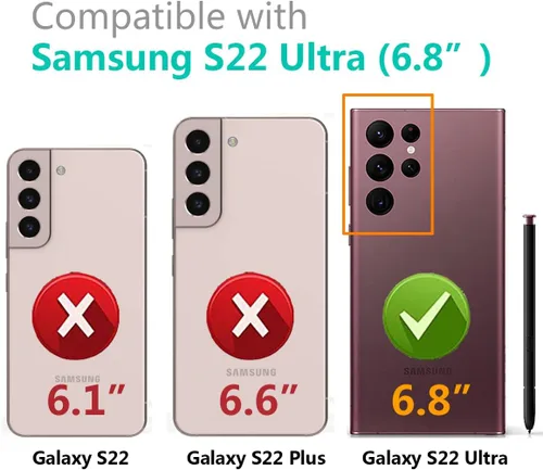 Miniatura 2 de Funda para Samsung Galaxy S22 Ultra con correa de muñeca, funda con función atril de 6.8 pulgadas, 5G con purpurina brillante de dibujos animados