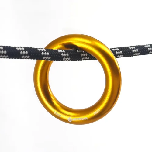 Miniatura 6 de NewDoar Rappel Ring 25kN Oro Grande O-Ring Cuerda Conector para Escalada Arborista Rescate Hamaca y Slackline oro 5 piezas