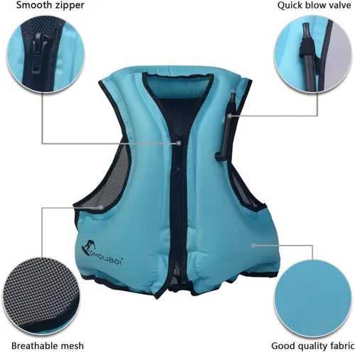 Miniatura 3 de OMOUBOI Chaleco inflable de esnórquel, chaleco de natación para adultos, chaleco de esnórquel, chaqueta de flotabilidad inflable, chaquetas de buceo