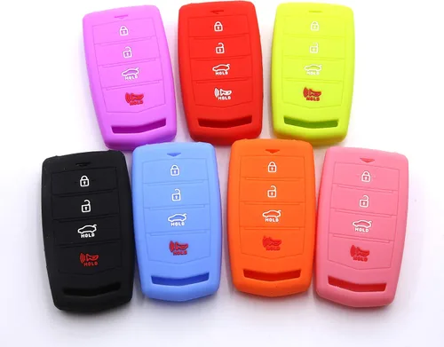 Miniatura 7 de 4 botones de silicona llavero remoto Smart Key Funda protectora para Hyundai Genesis G70 G80 G90 EQ900, Azul-cielo