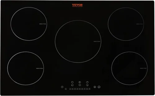 Miniatura 20 de VEVOR Placa de inducción, quemador eléctrico de encimera de 1800 W con 9 ajustes de potencia, estufa de control táctil de 2 quemadores, placa