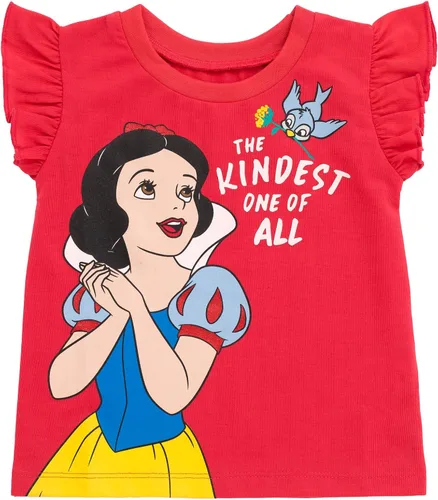 Miniatura 56 de Disney Frozen Moana Princess Tiana - Conjunto de camiseta floral y pantalones cortos de rizo francés para niños pequeños y grandes
