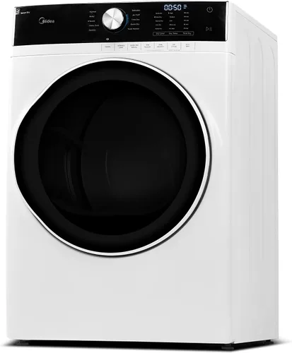 Miniatura 9 de Midea MLE45N1AWW Secadora eléctrica de carga frontal a juego, con sensor de acero inoxidable seco, cuidado de arrugas, control táctil, 10 ciclos