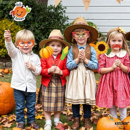 Miniatura 8 de KatchOn, Happy Fall Photo Booth Props – Paquete de 34 Accesorios para fotos de otoño Accesorios de fotos de festivales Accesorios para cabina