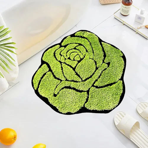 Miniatura 10 de LEVINIS Alfombras de baño con rosas rojas para baño, antideslizante, absorbente, alfombra de baño, alfombra de baño, alfombra de área floral suave