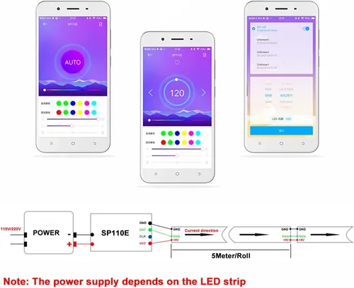 Miniatura 4 de Generic WS2811 WS2812B SK6812RGB SK6812RGBW Bluetooth Mini controlador iOS/Android App Control 1024 píxeles