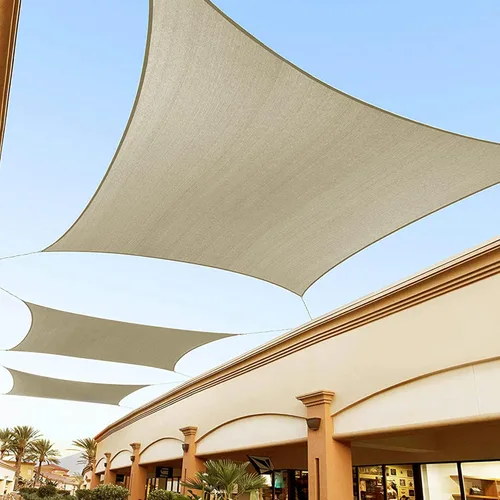 Miniatura 7 de IFAST Toldo tipo vela rectangular de 16.4 x 11.81 pies, cubierta superior, tela resistente y duradera, impermeable, refugio para patio, jardín