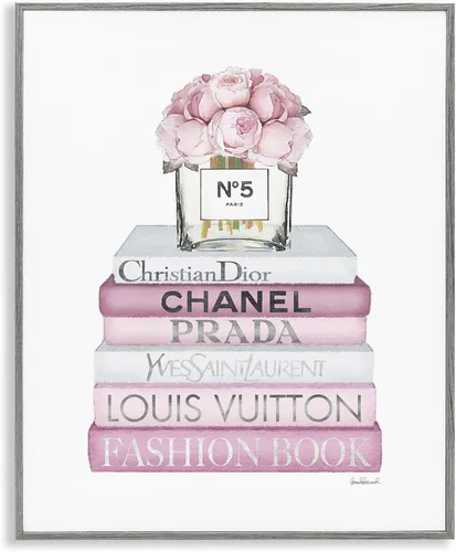 Miniatura 19 de Stupell Industries Pink Roses - Estantería de moda glamorosa con diseño de rosas de Amanda Greenwood, arte de pared con marco blanco, 11 x 14