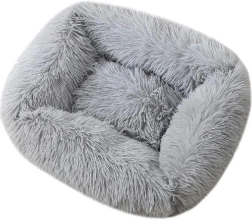 Miniatura 17 de La La Pet® Cama de dona para perros y gatos, acogedora cama para mascotas, cama para perros madriguera, cama calmante para mascotas, almohada