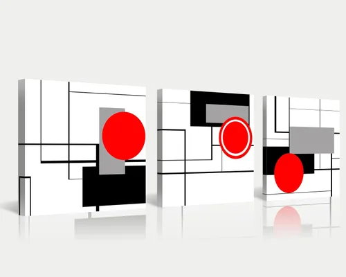 Miniatura 21 de NAN Wind 3 piezas de lienzo moderno Giclée impresiones en blanco y negro con paraguas rojos, lienzo romántico para parejas, pinturas de paisaje rojo