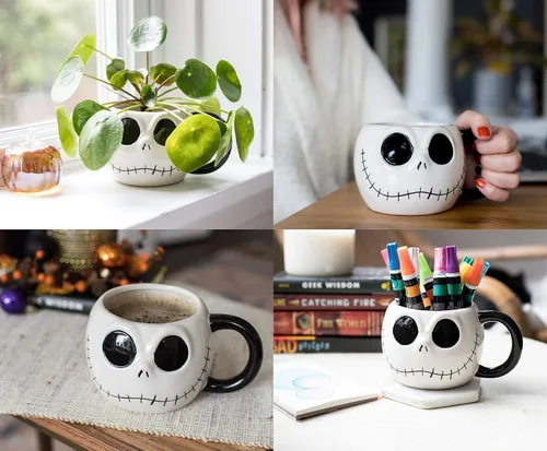 Miniatura 5 de Nightmare Before Christmas The Jack Skellington - Taza de café de 20 onzas Taza de cerámica de gran tamaño, taza de café Taza de café esculpida