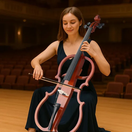 Miniatura 2 de Kit de violonchelo eléctrico 4/4 para adultos, principiantes, juego completo de violonchelo de tamaño completo con bolsa portátil, arco, colofonia