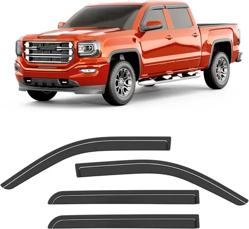 Miniatura 16 de Protectores de lluvia aptos para Dodge Ram 1500 2009-2024, Ram 2500 y 3500 2010-2025, deflectores de lluvia extragruesos para ventana, viseras