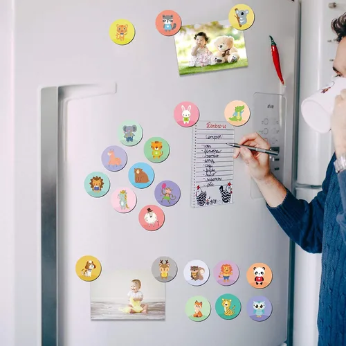 Miniatura 2 de 54 imanes de animales para refrigerador, imanes decorativos para nevera, casilleros, cocina, superficies de hierro, oficina, pizarras blancas