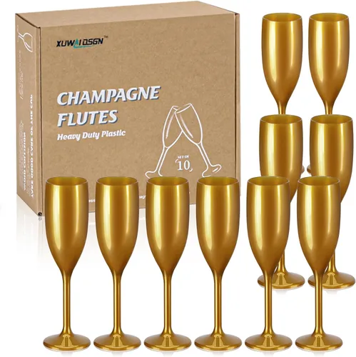 Miniatura 14 de XUWAIDSGN Copas de champán acrílicas, copas de tostado irrompibles con barra de mimosa, copas de vino reutilizables, copas de champán vintage, copas