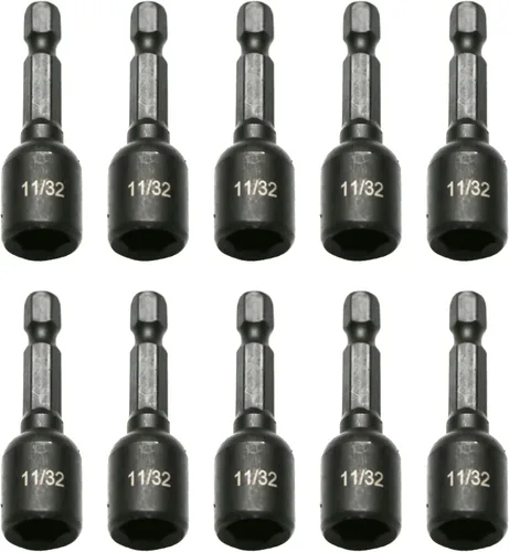 Miniatura 10 de TMAX Juego de 5 piezas de destornilladores magnéticos de acero S2 listo para impactos: 1/4 pulgadas, 5/16 pulgadas, 3/8 pulgadas, 7/16 pulgadas, 1/2