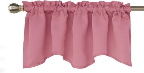 Miniatura 17 de Cenefas Deconovo festoneadas para cortinas pequeñas para oscurecimiento con barra de cortina sólida