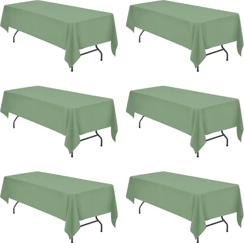 Miniatura 84 de BRILLMAX 6 Pack de Manteles Azul Marino para Mesas Rectangulares de 8 Pies 90 x 156 Pulgadas - 8 pies Mantel Rectangular a Granel de Lino