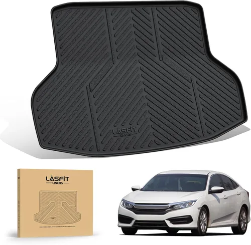 Miniatura 10 de LASFIT Alfombrillas para Honda Civic Sedan 2016-2021 y Hatchback 2017-2021 y Coupe 2016-2020, Alfombrillas de TPE de Ajuste Personalizado para Todo
