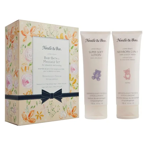 Miniatura 6 de Noodle & Boo Set de regalo de baño y masaje para bebés, con gel de baño y cuerpo para recién nacidos, loción súper suave, probado por pediatras