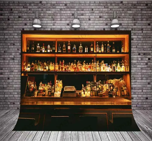 Miniatura 3 de Telones de fondo de bar de 5 x 3 pies para fotografía, vinilo para bebidas de vino, fondo de alcohol, cafetería, restaurante, estante de bebidas