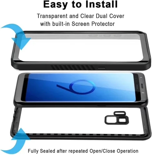 Miniatura 6 de YMCCOOL Funda impermeable para Samsung Galaxy S9, protección de cuerpo completo, a prueba de golpes, nieve, suciedad con protector de pantalla