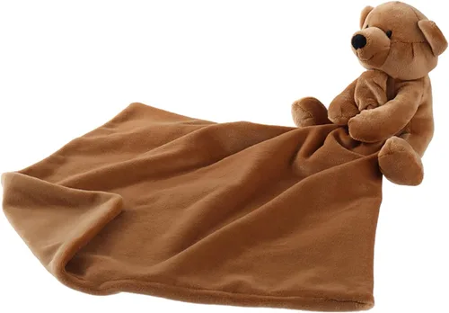 Miniatura 4 de Apricot Lamb Manta de seguridad de animales de peluche, oso de peluche marrón, manta de personaje para guardería, felpa de lujo
